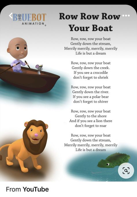 Transportation Songs, Nursery Rymes, Boat Nursery, Nursery Rhymes Poems, Stroller Strides, Rhymes Lyrics, Nursery Rhymes Lyrics, English Rhymes, Row Row Row Your Boat