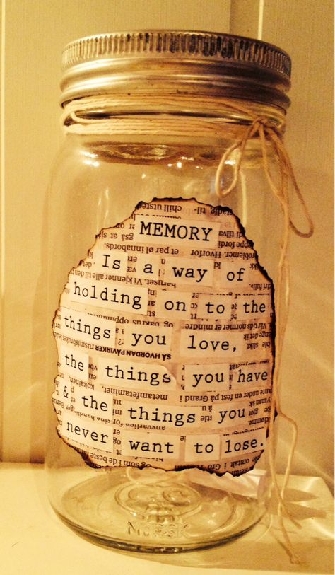 Memory Jar Ideas Funeral, 365 Jar, Memory Jars, Memory Jar, Farewell Party, Going Away Parties, Farewell Parties, Cadeau Diy, Memorial Service