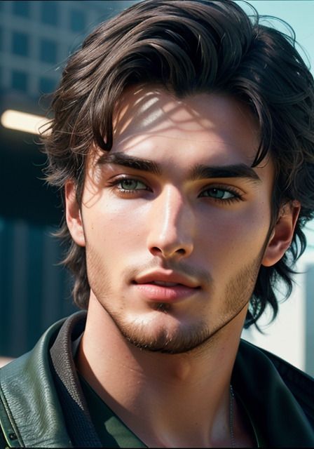 (AI art) Male Model Face, Mens Hairstyles Thick Hair, Character Inspiration Male, Cool Hairstyles For Men, Men Haircut Styles, Photo Pose For Man, Model Face, Aesthetic Guys, 인물 사진