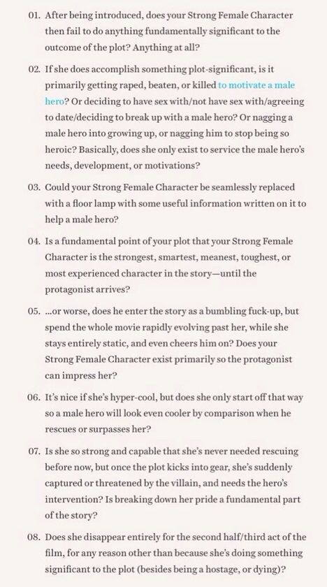 Questions you should ask yourself about your Strong Female Character. From this excellent article: http://t.co/efkvvUqsum Tumblr, Strong Female Lead, Writer Tips, Strong Female Characters, Writer Inspiration, Writing Characters, Writers Write, Strong Female, Writing Resources