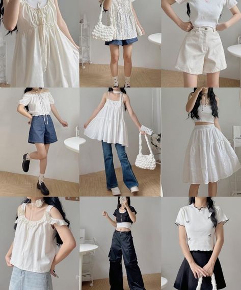 @18again.official Casual Mini Skirt Outfit Summer, Shojo Style Clothes, Outfit Inspo Japanese, Cute Summer Outfits Japan, Shoujo Outfits Summer, Seoul Aesthetic Outfits, Igari Fashion Style, Sawako Aesthetic Outfit, Japanese Summer Outfits Casual