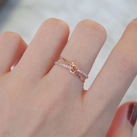 Faster shipping. Better service Simple Ring Design, Diamond Knot, Luxury Rings, Rhinestone Ring, Knot Ring, Royal Jewelry, Affordable Luxury, Rings Simple, Gold Design