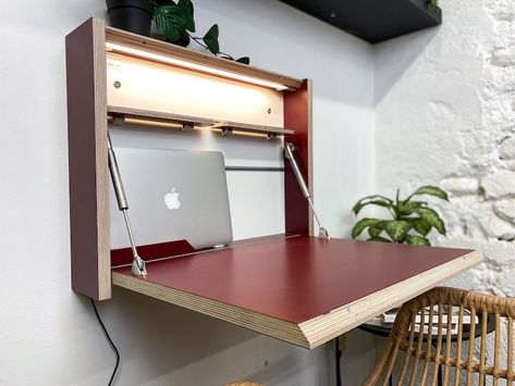 Buy Small Folding Desk Wall Desk Study Drop Down Desk Space Online in India - Etsy Imac Wall Desk, Foldable Laptop Table Wall Mounted, Drop Down Wall Desk, Wall Folding Study Table, Wall Desks For Small Spaces, Wall Mounted Drop Down Desk, Small Space Study Table Ideas, Folding Desks For Small Spaces, Folding Desk Wall