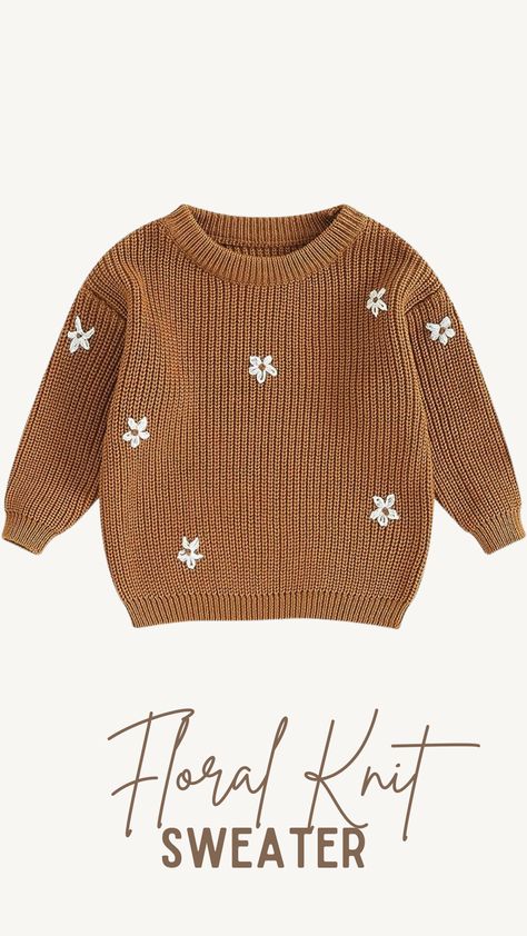 Unisex baby sweater, newborn baby girl cotton pullover tops, made of knitting wool, casual and warm, suitable for infants toddlers wearing in fall, winter, spring. #ad #sweater #knitsweater #florals #kidsclothes Kids Sweater Girls, Knitted Sweatshirt, Toddler Wearing, Toddler Sweater, Baby Sweater, Knitting Wool, Top Baby Products, Boys Sweaters, Winter Tops