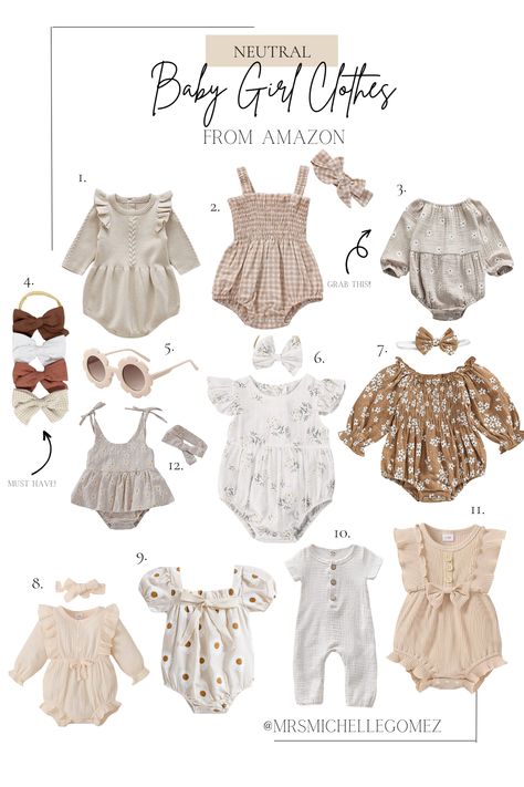 Neutral baby girl clothes from amazon Clothes, Clothes From Amazon, Michelle Gomez, Neutral Baby, Amazon Finds, Girl Clothes, Dress Up
