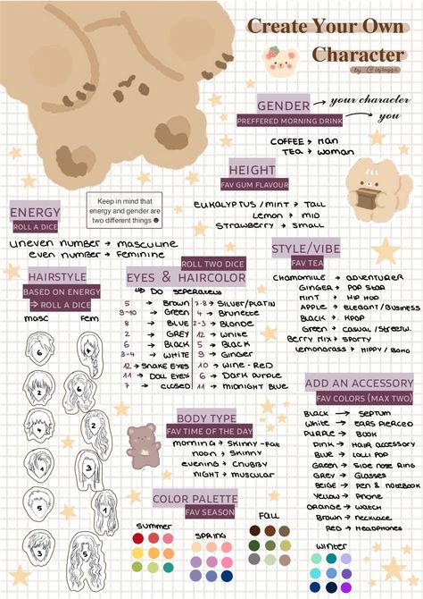 #OcGenerator #OC #Generator #Art #Aesthetic #Cute #Bears #CuteBears #Stars #Character #CreateYourOwnCharacter #Inspiration #CreateArt #Hairstyles How To Create A Character Personality, Art Prompts Oc, Oc Generator Dice Roll, Pride Oc Challenge, Oc Design Tips, Oc Board Ideas, Creepy Oc Ideas, How To Make Your Own Oc, Fantasy Oc Challenge