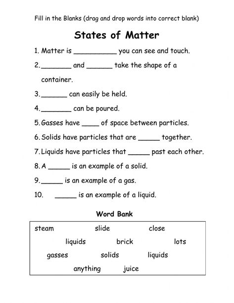 States of matter online worksheet for Grade 3. You can do the exercises online or download the worksheet as pdf. Science Matter Worksheets, 3 States Of Matter Activities, Science Grade3 Worksheet, Matter Worksheets Free Printable, 3rd Science Worksheet, What Is Matter Science, Grade Three English Worksheets, Worksheet For Grade 3 Science, Science Worksheets For Grade 4