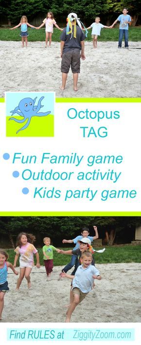 Octopus Tag Outdoor Family Game- Get the Kids Outdoors- Fun Party Game for Kids - Ziggity Zoom Montessori, Octopus Tag, Ocean Themed Activities, Under The Sea Games, Ocean Games, Recess Games, Gym Games For Kids, Family Games Outdoor, Group Games For Kids