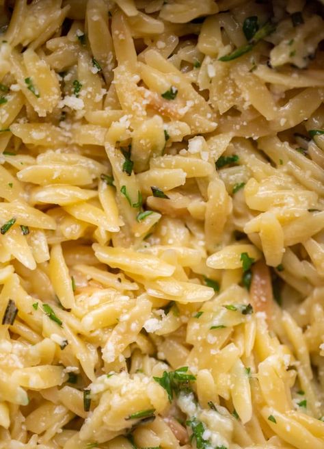 Parmesan Orzo - Parmesan Orzo Side Dish Recipe Orzo Side Dish, Orzo Side, Orzo Recipes Side, Pork Milanese, Orzo Pasta Recipes, Orzo Dishes, Parmesan Orzo, Side Dishes For Fish, Fish Steak