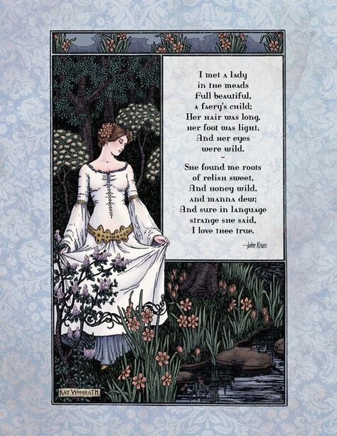 john keats love poems | Keats - Victorian Art Poetry Print - La Belle Dame Poem - Magical 19th ... John Keats, Magical Poems, October Poem, Keats Poems, John Keats Poems, Victorian Poetry, Fairytale Forest, Forest Nursery, 19th Century Art