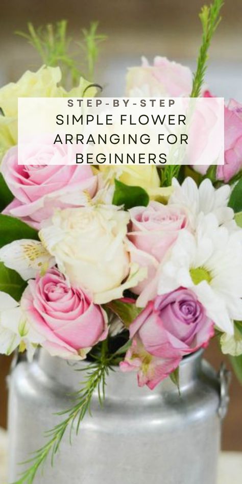 Use this step-by-step guide to help you to create a spring flower arrangement for your table. Check out my blog to learn more! Basic Floral Arrangements, How To Make A Flower Arrangement Vase, Making Floral Arrangements, Flower Arranging Tips, Floral Arranging Basics, Small Spring Floral Arrangements, Rose Flower Arrangements Diy, How To Make Floral Arrangements, How To Make A Floral Arrangement