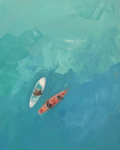 Surf Board Painting On Canvas, Paddleboard Painting, Surfboard Painting On Canvas, Kayaking Painting, Surf Painting Easy, Easy Water Painting, Sea Painting Easy, Surf Board Painting, Kayak Painting