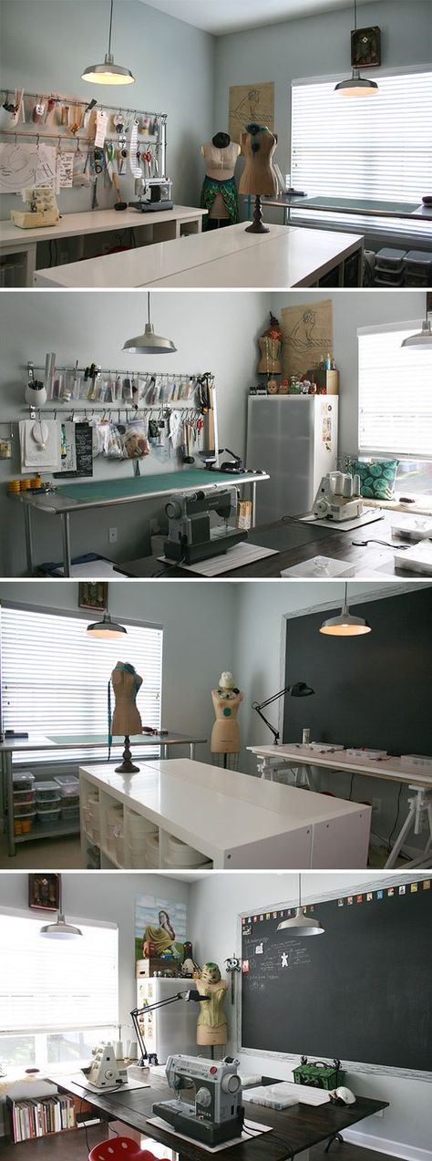 Sewing Studio Space, Sewing Room Inspiration, Sewing Spaces, Sewing Room Design, Dream Craft Room, Sewing Room Organization, 카페 인테리어 디자인, Quilting Room, Ideas Craft