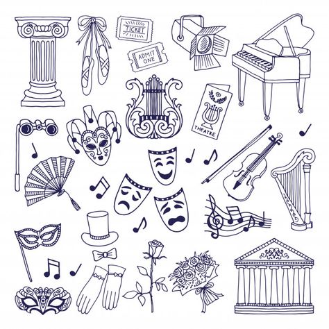 Theatre Symbol, Theatre Drawing, Theatre Illustration, Theatre Logo, Vector Symbols, Bestie Tattoo, Pes Embroidery, Cool Doodles, Arte Inspo
