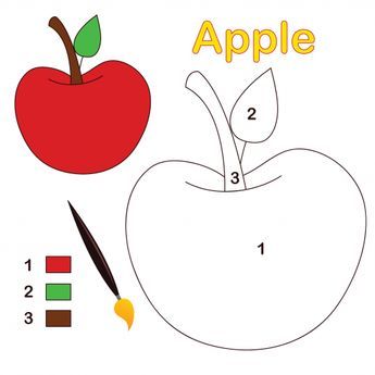 An apple sits ready to color. This activity consists of only three colors and comes with a legend and fully colored reference. Apple Color By Number, Apple Worksheet, Apple Coloring Page, Coloring Numbers, Preschool Color Activities, Apple Coloring Pages, Math Coloring Worksheets, Alphabet Letter Crafts, Number Coloring