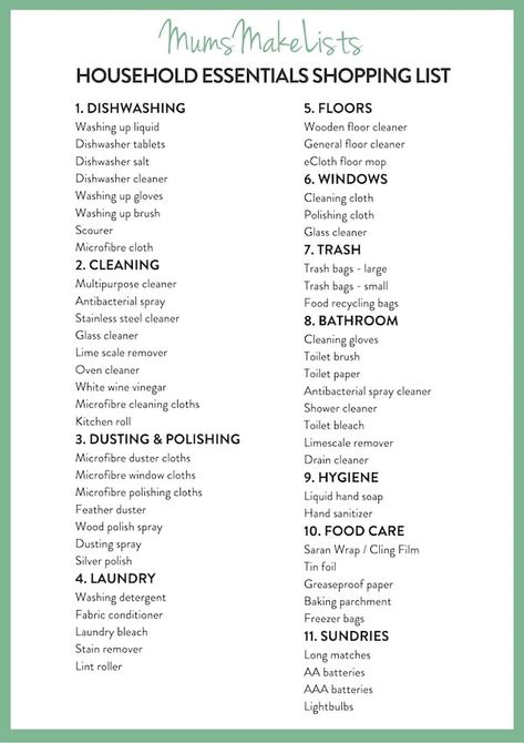 List To Buy For New Home, Laundry Items Checklist, Laundry Needs List, List Of Essentials For New Home, Basic Moving Out List, Shopping List Organization, Organisation, Cleaning Items Checklist, Laundry Room Essentials Products