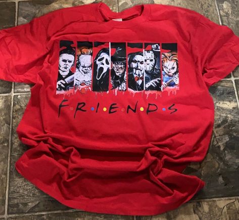 Halloween Friends Shirt, Friends Halloween Shirt, Halloween Horror Nights Shirts, Group Halloween Shirts, Tshirt Quotes, Red Tray, Friends T Shirt, Group Halloween, Halloween Horror Nights