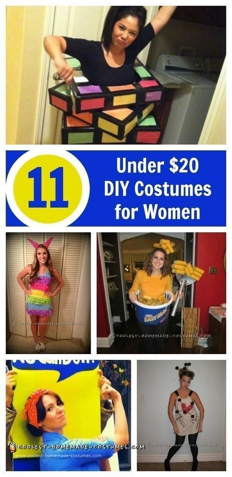 11 Fun and Cheap Halloween Costume Ideas for Women Easy Homemade Costumes, Cheap Halloween Costumes Diy, Halloween Costume Ideas For Women, Costume Ideas For Women, Easy Halloween Costumes For Women, Diy Costumes Women, Cheap Halloween Costumes, Clever Halloween Costumes, Diy Halloween Costumes For Women