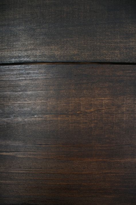 Adding a coat of Jacobean Minwax stain over the Dark Walnut left this beautiful, rich color Stained Shiplap, Wood Shiplap Wall, Jacobean Stain, Table Buffet, Minwax Stain, Floor Stain, Diy Shiplap, Wood Stain Colors, Dark Wood Stain