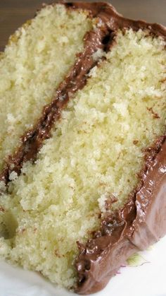 Old Fashioned Butter Cake ~ This fluffy, moist, easy-to-prepare cake recipe is a 100 year old treasure and a keeper... The recipe was discovered in an old McCall's cookbook published in 1910 Old Fashioned Butter Cake Recipe, Old Fashioned Butter Cake, Sweet Board, Slice Of Cake, Butter Cake Recipe, Think Food, Cupcake Cake, Butter Cake, Chocolate Frosting