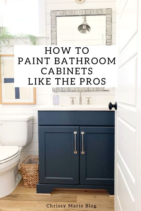 Paint Bathroom Cabinets, Bathroom Renovation Diy, Paint Bathroom, Diy Bathroom Renovation, Bathroom Cabinets Diy, Chrissy Marie, Painting Bathroom Cabinets, Airy Bedroom, Shower Tub Combination