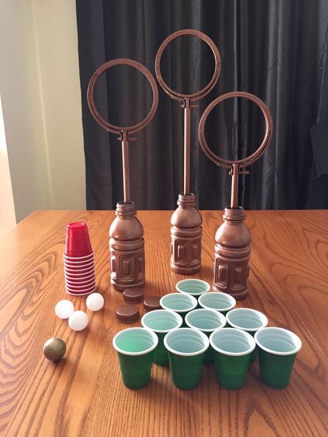 Harry Potter inspired DIY: Small/Mini. Quidditch Table Pong Set (with 2 oz. cups) Divination Harry Potter, Ttrpg Ideas, Harry Potter Activities, Harry Potter Quidditch, Magical Realism, Harry Potter Birthday Party, Activity Books, Harry Potter Birthday, Harry Potter Diy