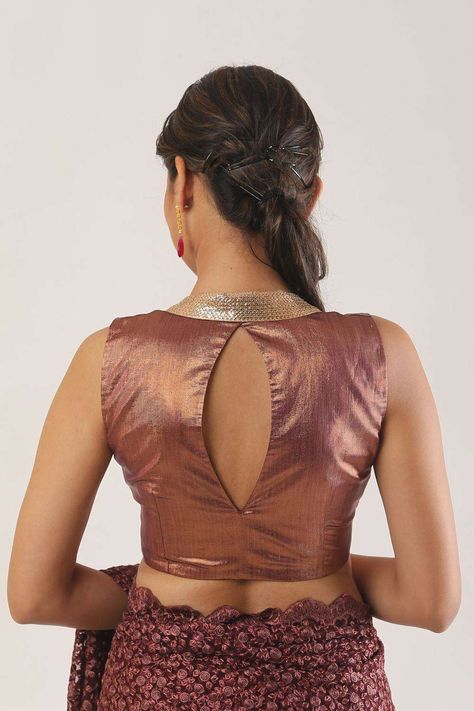 Readymade Blouse Online Shopping, Sleeveless Blouse Designs, Designer Blouses Online, Sequins Blouse, House Of Blouse, Buy Blouse, New Blouse Designs, Saree Blouse Patterns, Rosy Brown