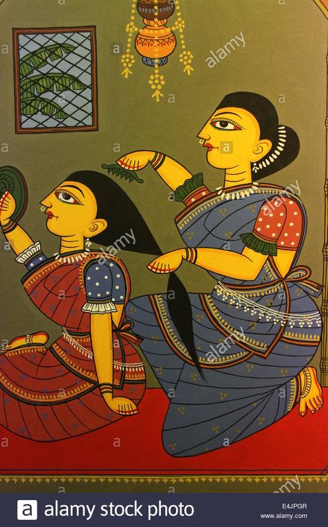 Download this stock image: folk art in Bangladesh - E4JPGR from Alamy's library of millions of high resolution stock photos, illustrations and vectors. Phad Painting, Gond Painting, Bengali Art, Rajasthani Art, Kalamkari Painting, Buddha Art Painting, Beautiful Art Paintings, Doodle Art Drawing, Madhubani Art