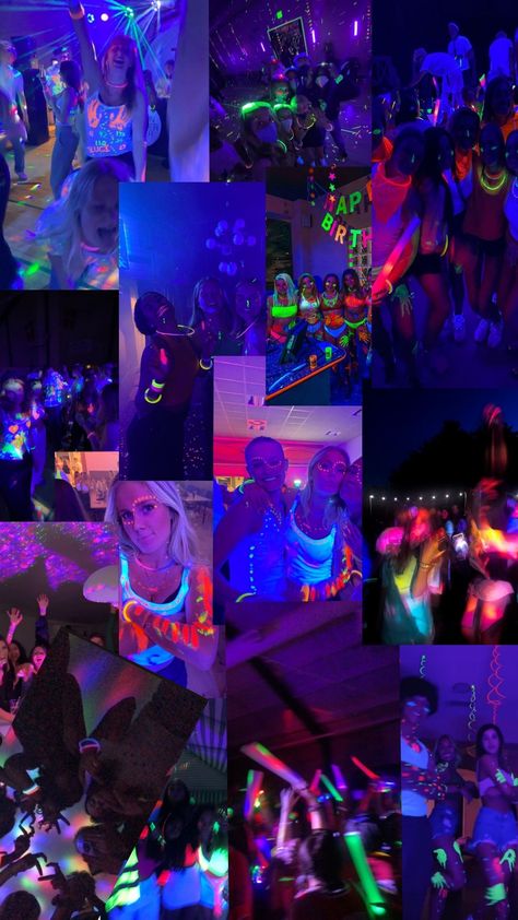 Glow Themed Homecoming, Pretty Prom Themes, Middle School Dance Decor, Themes For Dances, Dance Production Themes, Spring Formal Theme Ideas, Prom After Party Themes, Fun Prom Themes, 80 Prom Theme Party