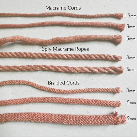 Bobbiny on Instagram: “If you are new with us here's a handy cheat sheet with our cord types 😉 Which one is your favourite? 😍 They're all presented in the lovely…” Rope Macrame, Single Twist, Singles Twist, Crochet Cord, Thread & Yarn, Macrame Patterns Tutorials, Macrame Projects, Macrame Cord, T Shirt Yarn