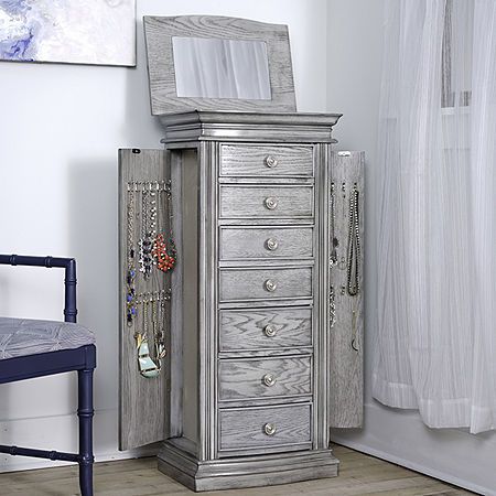 Standing jewelry armoire