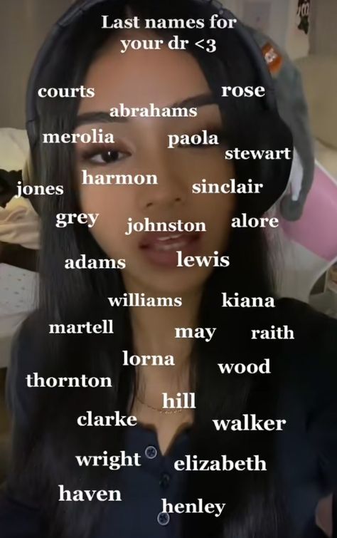 last names for your dr <3 Cute Last Names For Characters, Role Play Names Ideas, Love Story Name Ideas, Wattpad Stories Name Ideas, Book Character Last Names Ideas, Boarding School Name Ideas, Aesthetic Last Names For Characters, Shifting Last Names, Fanfiction Name Ideas