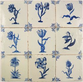 Wall Tiles Hand Painted Tiles Kitchen, Reclaimed Tile, Hand Painted Tile, Different Types Of Flowers, Delft Tiles, Antique Tiles, Tile Projects, Plaster Art, Hand Painted Tiles