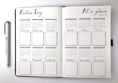 Setting Up a New Bullet Journal in 2019 | Suzie Speaks Bullet Journal Easy, New Bullet Journal, Bullet Journal Minimalist, Journal Inspiration Writing, Bullet Journal Set Up, Calendar Layout, Bullet Journal Mood Tracker Ideas, Journal Set, Bullet Planner