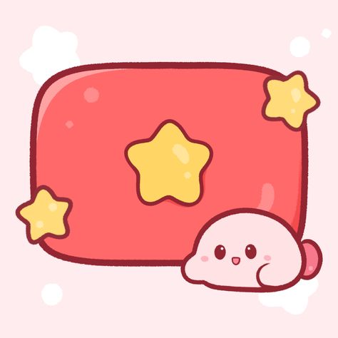 Kirby Youtube Icon, Kawaii Instagram Icon, Kirby Phone App Icons, Kirby Cute Icon, Kirby App Icons Aesthetic, Kirby Phone Icons, Kirby Iphone Theme, Black And White Kirby, Kirby Themed Phone