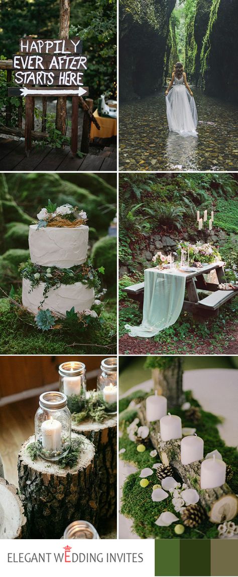 2017 full greenery woodland wedding themes trends Woodland Theme Wedding, Green Candles, Forest Theme Wedding, Wedding Themes Unique, Enchanted Forest Wedding, Wedding Floral Centerpieces, Fairy Wedding, Wedding Forward, Wedding Destination