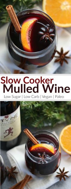 Slow Cooker Mulled Wine | Low-sugar | healthy holiday drinks | homemade mulled wine | homemade holiday drinks | low carb holiday drinks | vegan holiday drinks | paleo holiday drinks || The Real Food Dietitians #mulledwine #healthyholidays #lowsugar #lowcarbdrinks Mulled Wine Slow Cooker, Vegan Holiday Drinks, Mulled Red Wine, Homemade Mulled Wine, Food Slow Cooker, Raclette Originale, Galette Des Rois Recipe, Mulled Wine Recipe, Low Carb Holiday