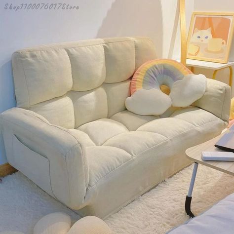 Sofa Small Apartment, Small Couch In Bedroom, Small Apartment Sofa, Sofa Small, Small Sofa Bed, Small Couch, Bedroom Couch, Folding Bed, Lazy Sofa