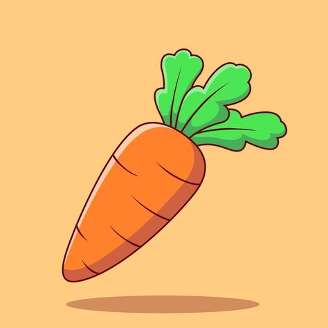 Cute Vegetable Drawing, Vegetables Cartoon Drawing, Cartoon Carrot Drawing, Vegetable Easy Drawing, Carrot Cute Drawing, Carrot Pictures Cartoon, How To Draw Carrot, Carrot Cartoon Drawing, How To Draw A Carrot