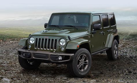 2016-Jeep-75th-Anniversary-Edition-PLACEMENT Green Jeep Wrangler, 4 Door Jeep Wrangler, Green Jeep, Jeep Brand, 2016 Jeep Wrangler, 2017 Jeep Wrangler, Dream Cars Jeep, 2016 Jeep, Fiat Chrysler Automobiles