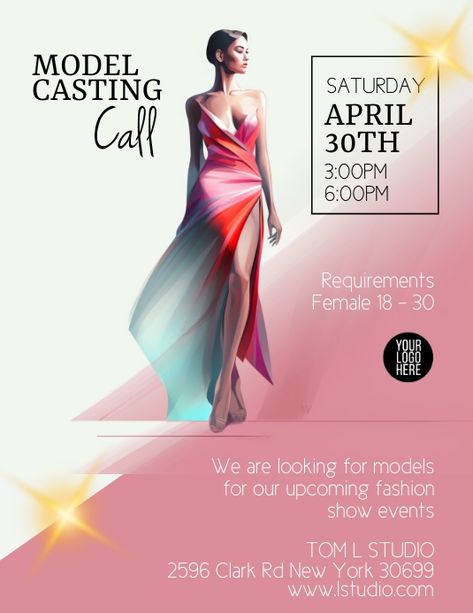 Model Search Flyer, Fashion Event Poster, Fashion Flyer Design, Model Casting Call, Fashion Show Flyer, Frames Design Graphic, Show Flyer, Frames Design, Casting Calls