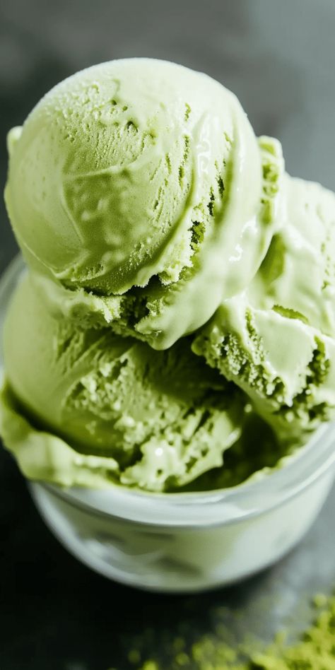 Homemade Pistachio Ice Cream, Macha Green Tea, Ice Cream Lab, Country Bed, Dark Chocolate Desserts, Tea Ice Cream, Green Tea Ice Cream, Matcha Ice Cream, Ice Lollies