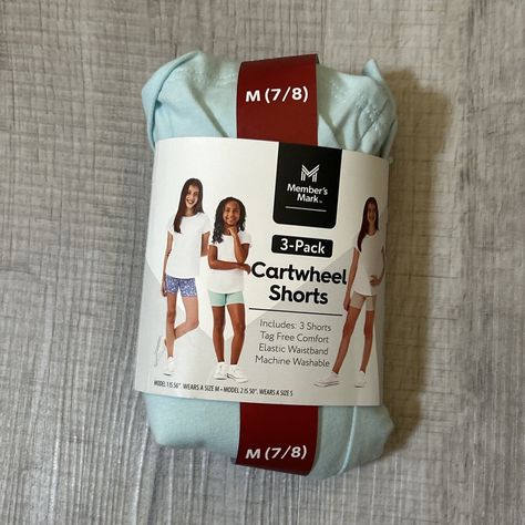 Brand New Members Mark 3 Pack Cartwheel Shorts Size Medium 7/8 Comes From Smoke Free & Pet Free Home Members Mark, Color Blue, Size Medium, Brand New, Elastic, Pet, How To Wear, Blue, Color