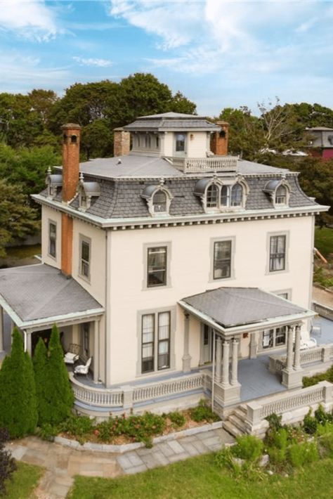 Second Empire #architecture #travel Second Empire House, Italianate House, Empire Architecture, Empire House, New London Connecticut, Widows Walk, Mansard Roof, Grand Hall, Architecture Design Concept