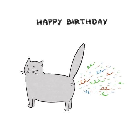 Happy Birthday Doodles, Happy Birthday Drawings, Happy Birthday Cat, Birthday Doodle, 심플한 그림, Kids Puzzles, Birthday Card Drawing, Prințese Disney, Cat Birthday Card