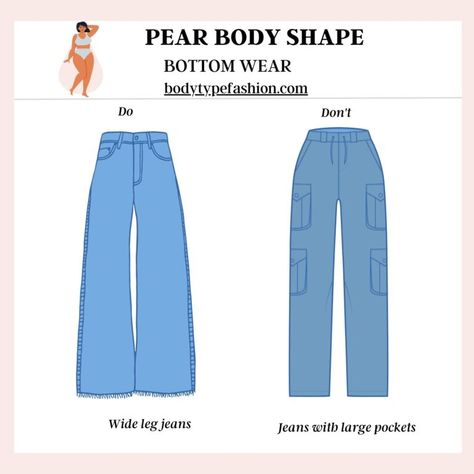 The Bottom Wear Guide For Pear - Fashion for Your Body Type Pear Body Shape Fashion, Pear Fashion, Pear Body Shape Outfits, Inverted Triangle Body Shape, Pear Shaped Women, Inverted Triangle Body, Triangle Body Shape, Pear Body, Pear Body Shape