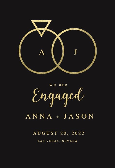 Connected rings - Engagement Announcement Template (Free) | Greetings Island Engagement Logo, Engagement Font, Engagement Poster, Engagement Card Design, Engagement Invitation Card Design, Connected Rings, Engagement Announcement Cards, Engagement Frames, Announcement Design