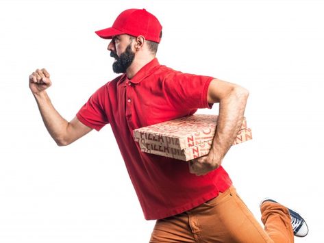 Pizza delivery man running fast Free Pho... | Free Photo #Freepik #freephoto #freefood #freeman #freebox #freesport Funny Monkey Pictures, Pizza Delivery Man, Magazine Design Cover, Pizza Guy, Running Fast, Pizza Delivery Guy, Delivery Driver, Pizza Delivery, Monkeys Funny