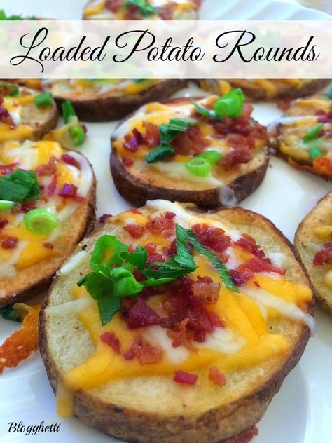 Baked Potato Rounds, Potato Rounds, Potato Appetizers, Mini Brownies, Bowl Party Food, Potato Side, Potato Skin, Loaded Potato, Potato Sides