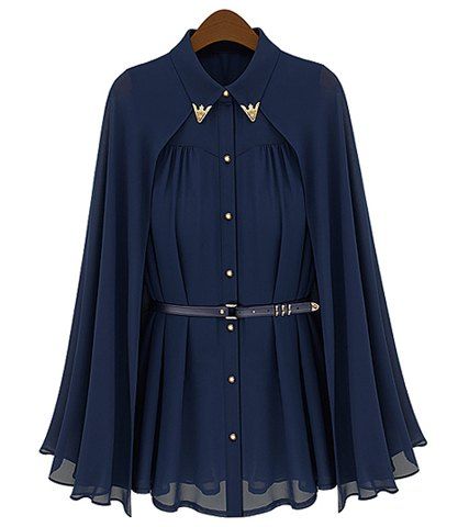 Cape Blouse, Chiffon Shirt Blouse, Chiffon Blouses, Cape Style, Cheap Blouses, Capes For Women, Trendy Blouses, Modieuze Outfits, Chiffon Shirt